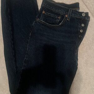 Levi's Dark Blue Denim Jeans with Contrast Stitching